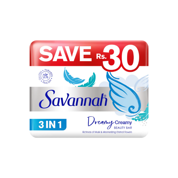 Savannah Beauty Soap Dreamy Creamy 3in1 Trio Pack 125g