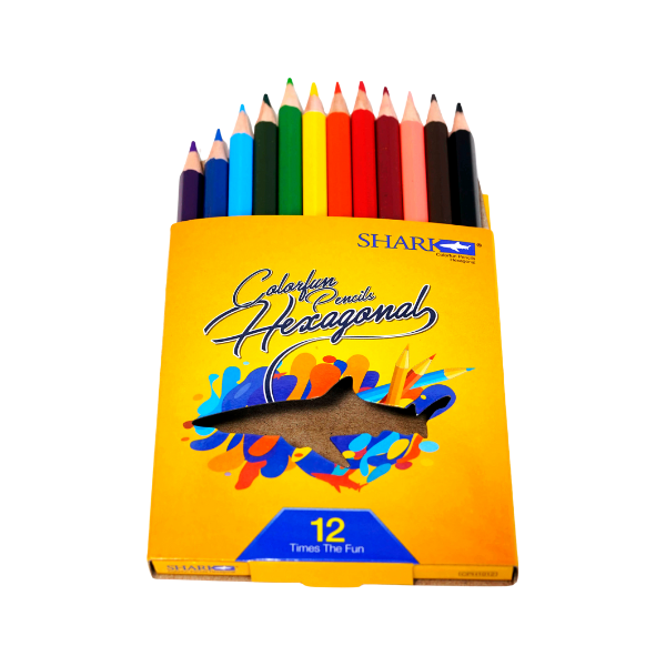 Shark Colorfun Pencils Hexagonal Small Size 12 Colors