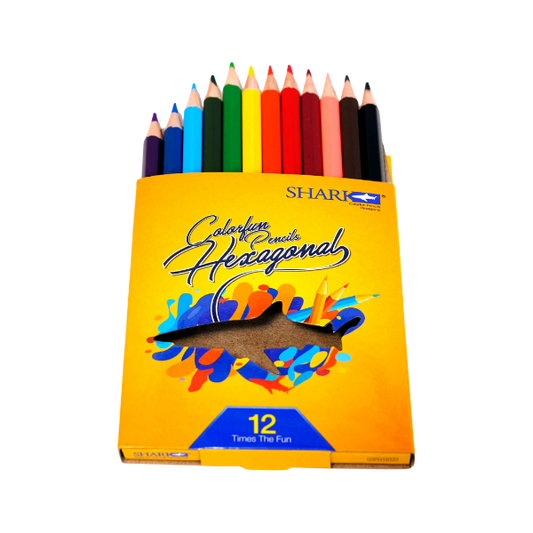 Shark Colorfun Pencils Hexagonal Small Size 12 Colors