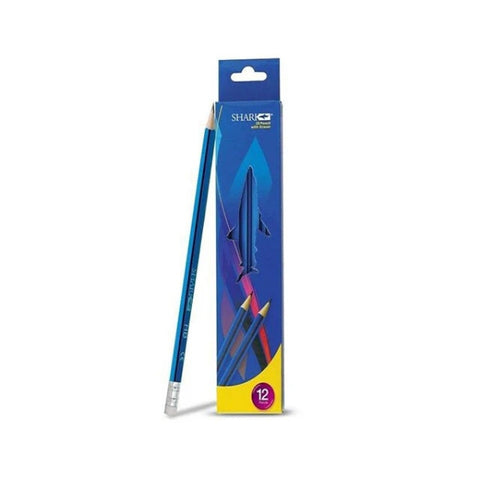Shark Thunder HB Pencil With Eraser 12Pcs