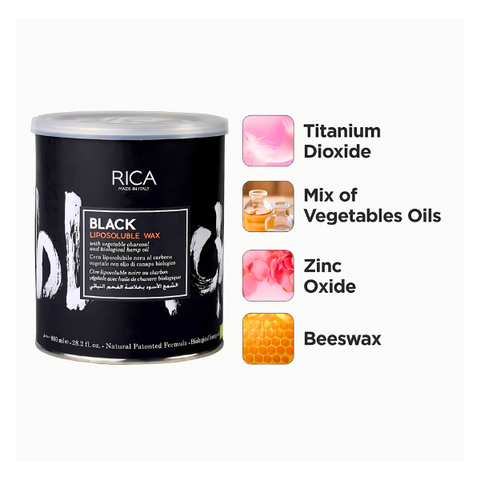RICA LIPOSOLUBLE WAX BLACK 800GM