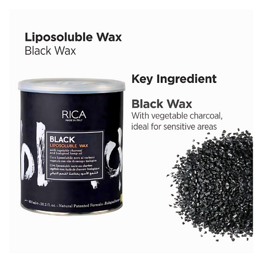 RICA LIPOSOLUBLE WAX BLACK 800GM