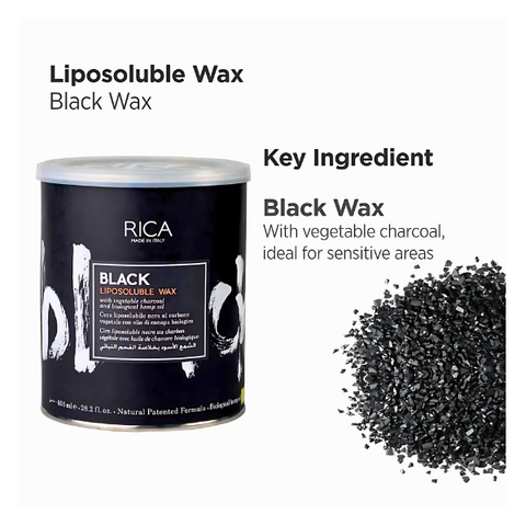 RICA LIPOSOLUBLE WAX BLACK 800GM