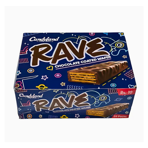 CANDYLAND RAVE CHOCOLATE COATED WAFER 1X24