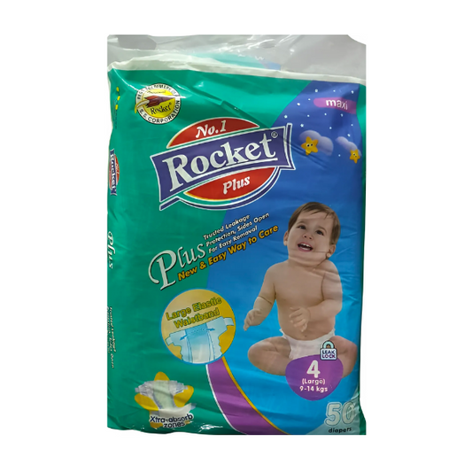 ROCKET PLUS DIAPERS SIZE L-4  9-14KG 50PCS