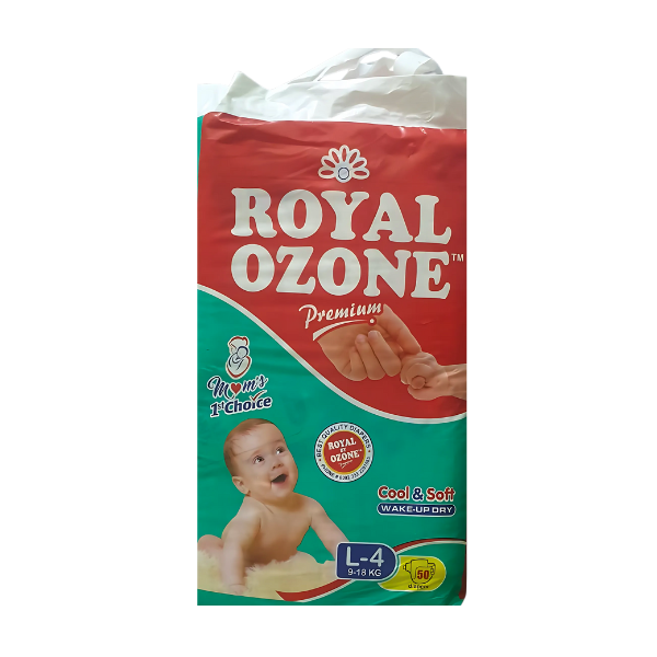 ROYAL OZONE PREMIUM DIAPER SIZE L-4 9-18KG 50PCS