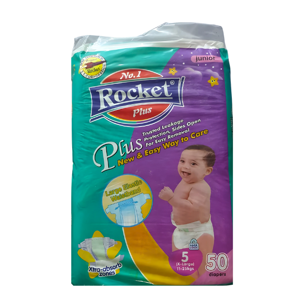 ROCKET PLUS DIAPER X-LARGE SIZE-5 50PCS