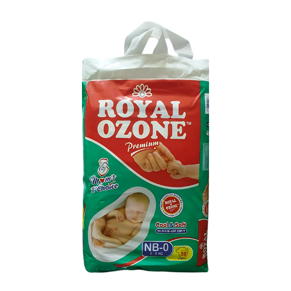 ROYAL OZONE PREMIUM DIAPER SIZE NB-0 2-5KG 50PCS