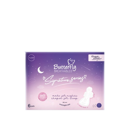 Butterfly Signature Series Sanitary Pads – XXL Size, 360mm (6 Pads)
