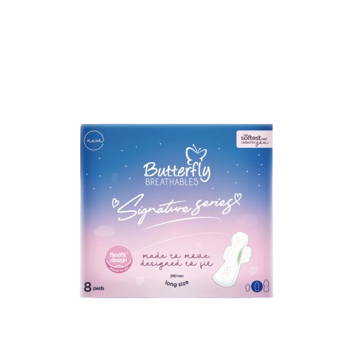 Butterfly Signature Series Sanitary Pads – Long Size, 290mm (8 Pads)