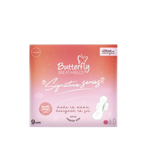 Butterfly Signature Series Sanitary Pads – Regular Size, 240mm (9 Pads