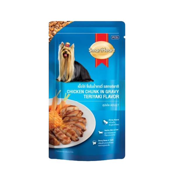 Smartheart Dog Food Chicken Chunk In Gravy Teriyaki Flavour 80g