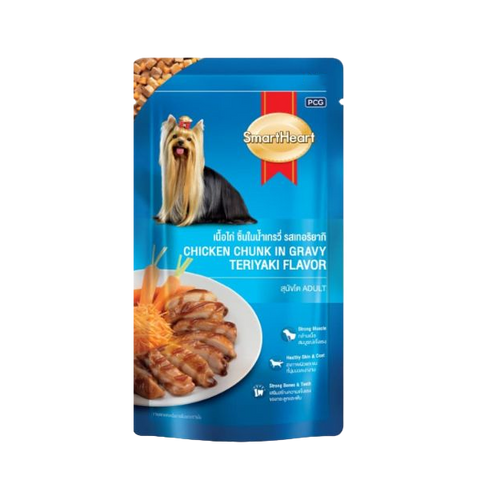 Smartheart Dog Food Chicken Chunk In Gravy Teriyaki Flavour 80g