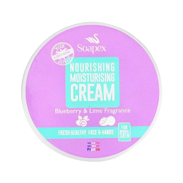 Soapex Nourishing Moisturizing Cream With Blueberry & Lime Fragrance Face & Hands 220ml