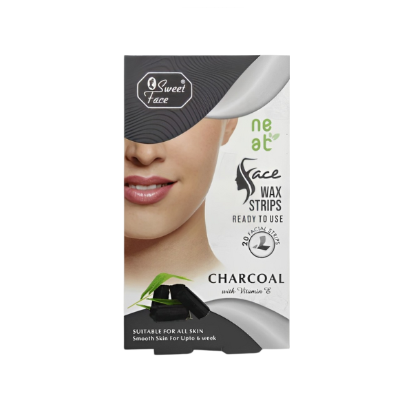 Sweet Face Charcoal With Vitamin E Face Wax Strips 20pcs