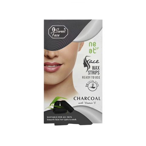 Sweet Face Charcoal With Vitamin E Face Wax Strips 20pcs