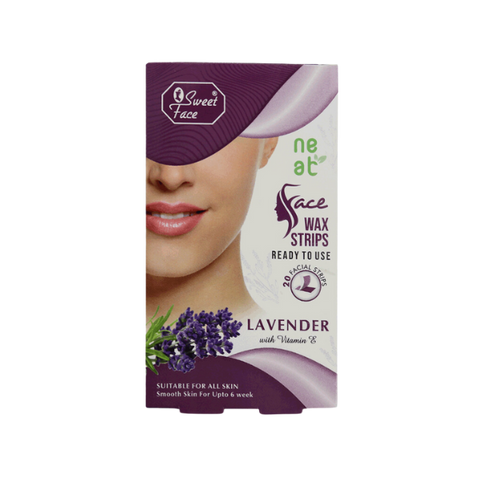 Sweet Face Lavender With Vitamin E Face Wax Strips 20Pcs