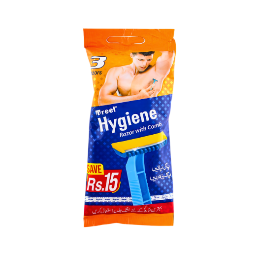 TREET HYGIENE RAZOR WITH COMB 3PCS
