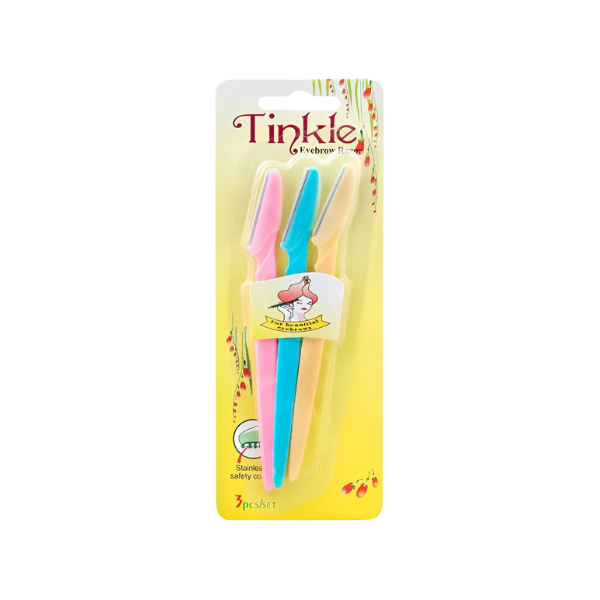 Tinkle Eyebrow Razor Stainless Safety Cover 3pcs