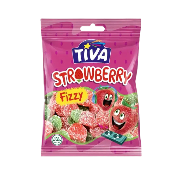 Tiva Fizzy Strawberry Jelly 80g