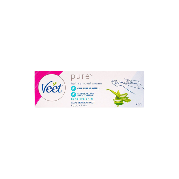 Veet Pure Hair Removal Cream Aloe Vera Extract For Sensitive Skin 25g