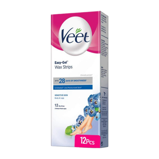 Veet Easy Gel Wax Strips for Body and Legs Sensitive Skin 12Pcs