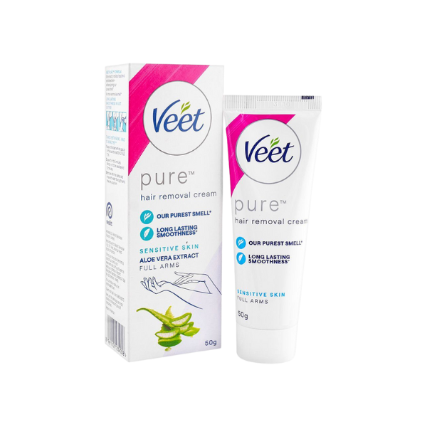 Veet Pure Hair Removal Cream Aloe Vera Extract For Sensitive Skin 50g