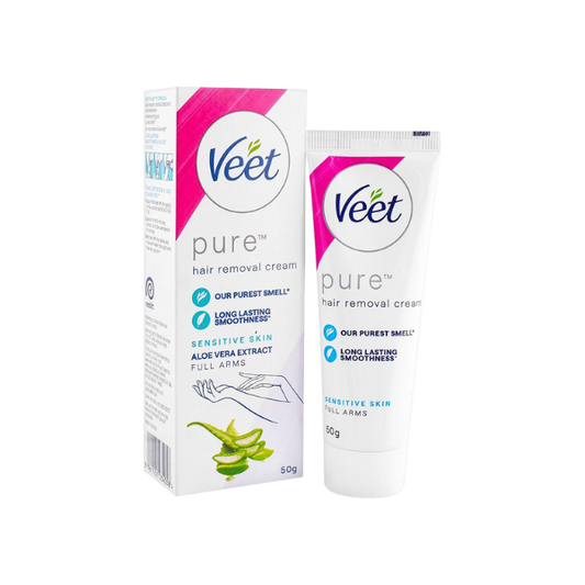 Veet Pure Hair Removal Cream Aloe Vera Extract For Sensitive Skin 50g