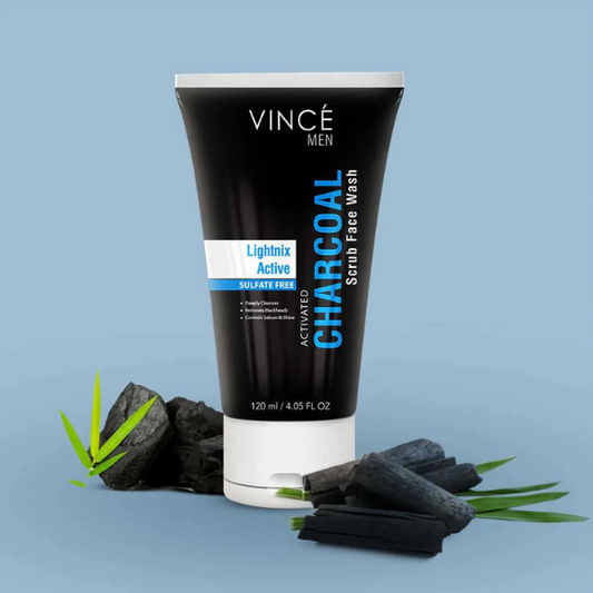Vince Men Scrub Face Wash With Charcoal Lightnix Active 120ml