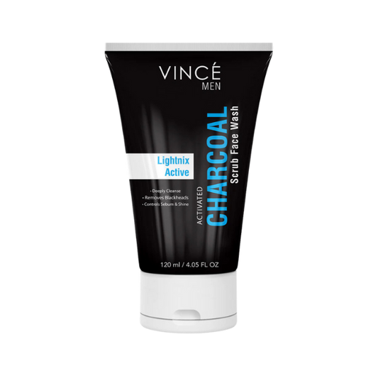 Vince Men Scrub Face Wash With Charcoal Lightnix Active 120ml