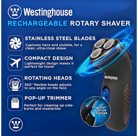 WESTINGHOUSE RECHARGEABLE ROTARY SHAVER WH1147