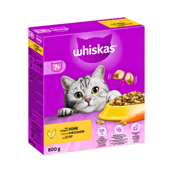 WHISKAS CHICKEN WITH DELICIOUS 7+ CAT FOOD 800GM