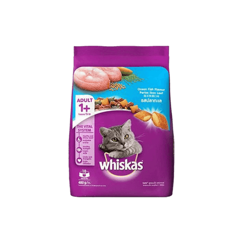 Whiskas Cat Food Ocean Fish Flavour 1+ Year 480g Pouch