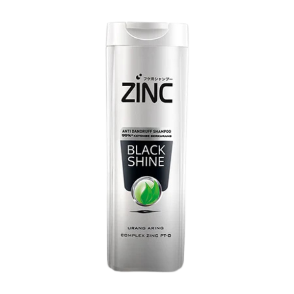 Zinc Anti Dandruff Shampoo Black Shine Urang Aring 340ml