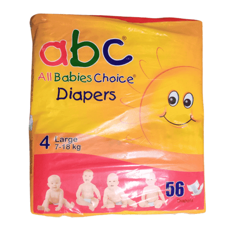 ABC DIAPERS LARGE SIZE 4 7-18KG 56PCS - Nazar Jan's Supermarket