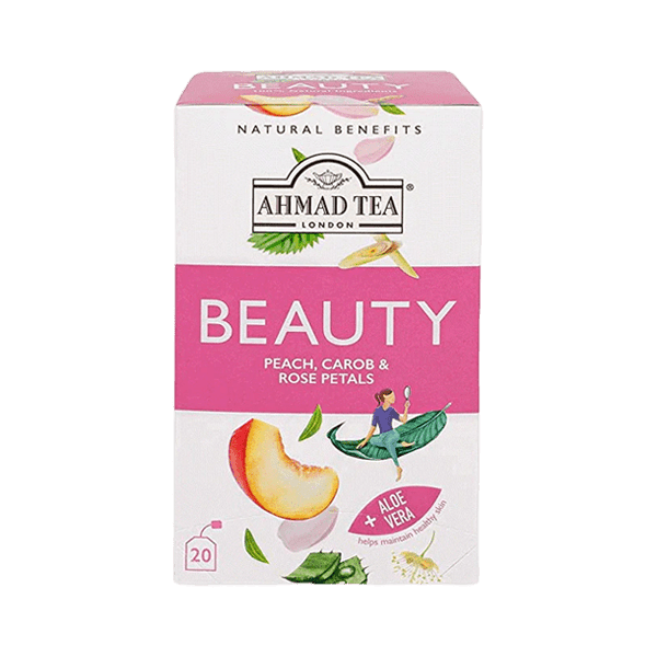 AHMAD TEA BEAUTY PEACH CAROB & ROSE PETALS 20PCS - Nazar Jan's Supermarket