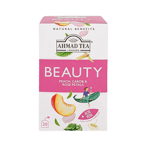 AHMAD TEA BEAUTY PEACH CAROB & ROSE PETALS 20PCS - Nazar Jan's Supermarket
