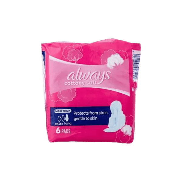 ALWAYS COTTONY SOFT MAXI THICK EXTRA LONG 6PADS - Nazar Jan's Supermarket