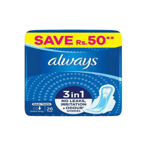 ALWAYS MAXI THICK EXTRA LONG 26 PADS - Nazar Jan's Supermarket