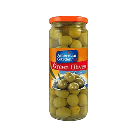 AMERICAN GARDEN GREEN OLIVES WHOLE 450G - Nazar Jan's Supermarket