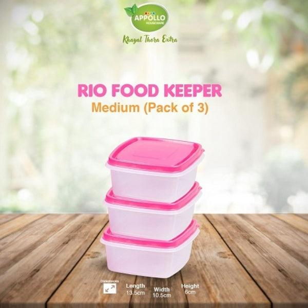APPOLLO RIO FOOD KEEPER MEDIUM 3PCS SET 400ML - Nazar Jan's Supermarket