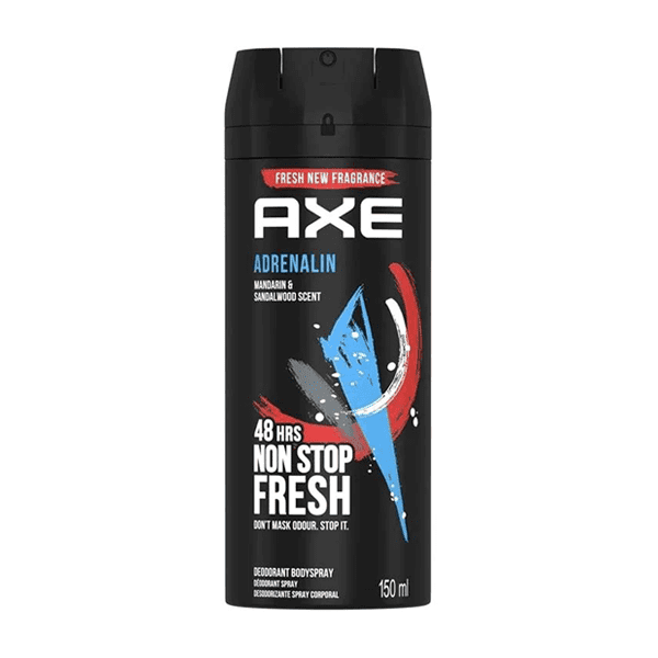 AXE ADRENALIN DEODORANT BODY SPRAY 150ML - Nazar Jan's Supermarket