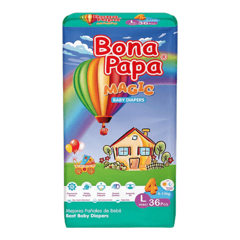 BONA PAPA MAGIC BABY DIAPERS MAXI L-4 9-13KG 36PCS - Nazar Jan's Supermarket