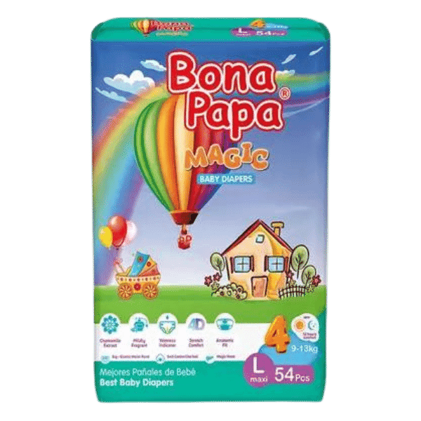 BONA PAPA MAGIC BABY DIAPERS MAXI L-4 9-13KG 54PCS - Nazar Jan's Supermarket
