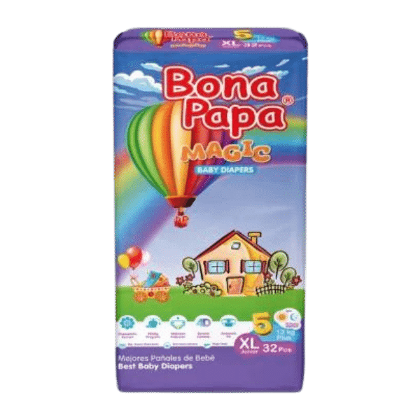 BONA PAPA MAGIC BABY DIAPERS MAXI XL-5 JUNIOR 13KG 32PCS - Nazar Jan's Supermarket