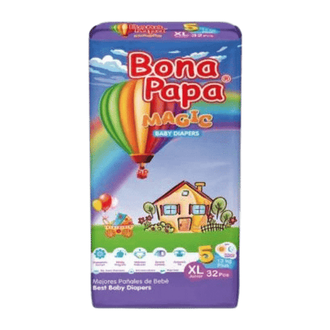 BONA PAPA MAGIC BABY DIAPERS MAXI XL-5 JUNIOR 13KG 32PCS - Nazar Jan's Supermarket