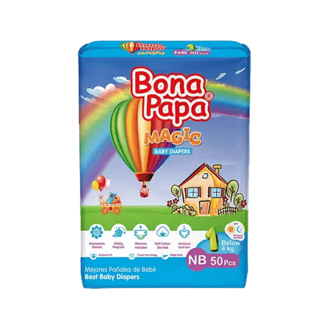 BONA PAPA MAGIC BABY DIAPERS NB BELOW 4KG 50PCS - Nazar Jan's Supermarket
