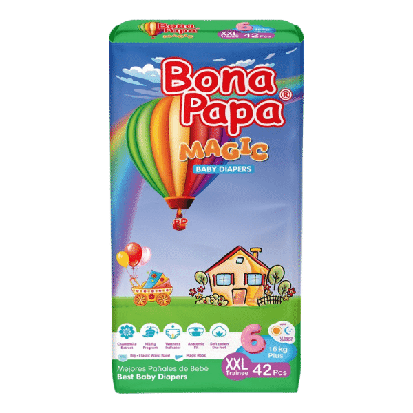 BONA PAPA MAGIC BABY DIAPERS TRAINER XXL-6 16KG 42PCS - Nazar Jan's Supermarket