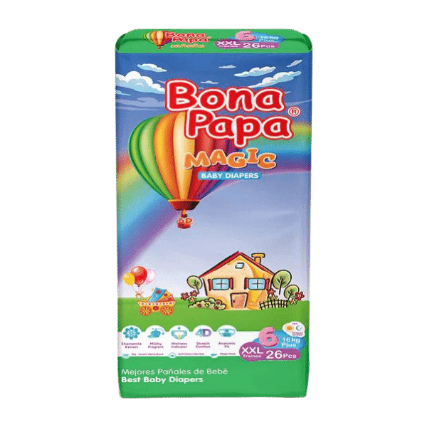 BONA PAPA MAGIC BABY DIAPERS XXL TRAINEE-6 16KG 26PCS - Nazar Jan's Supermarket