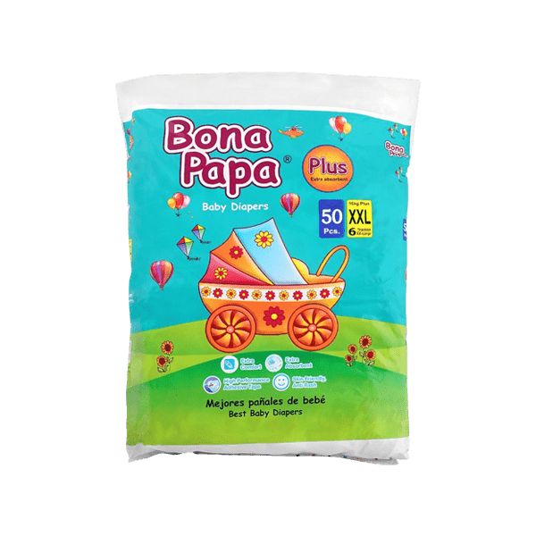 BONA PAPA PLUS BABY DIAPERS XXL (16KG PLUS) 50PCS - Nazar Jan's Supermarket